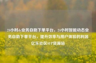 24小时dy业务自助下单平台，24小时智能动态业务自助下单平台，提升效率与用户体验的利器亿乐社区SUP货源站